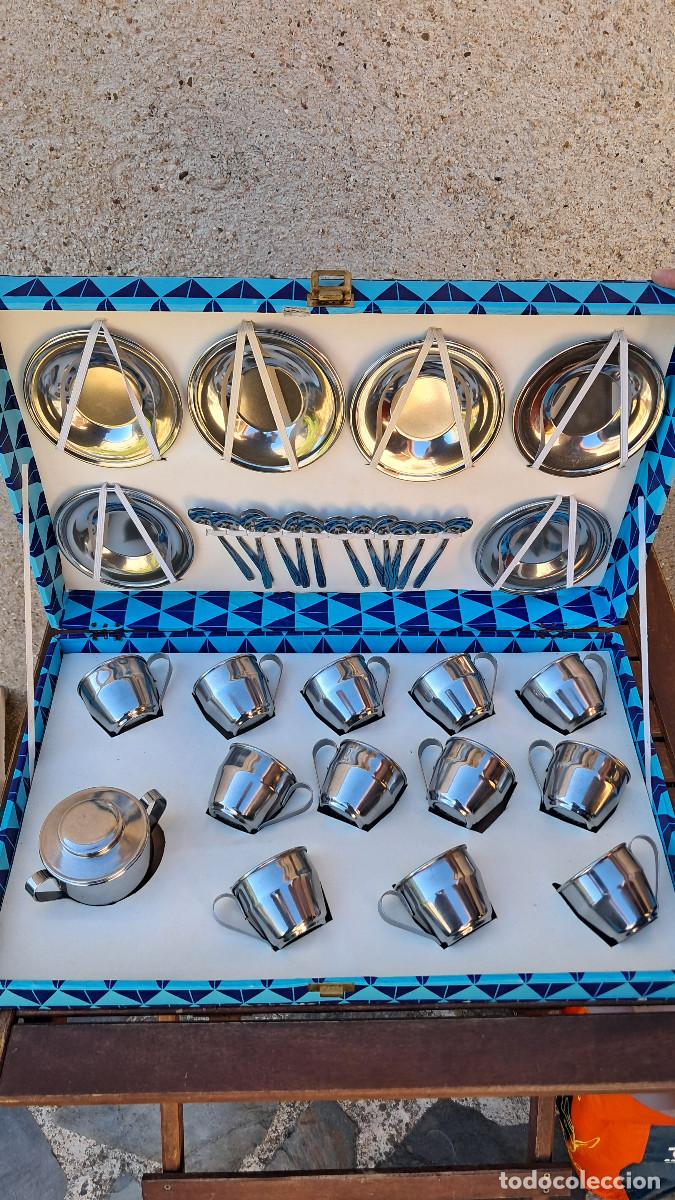 Vintage: Maleta vintage picnic camping, vasos, platos, tazas...