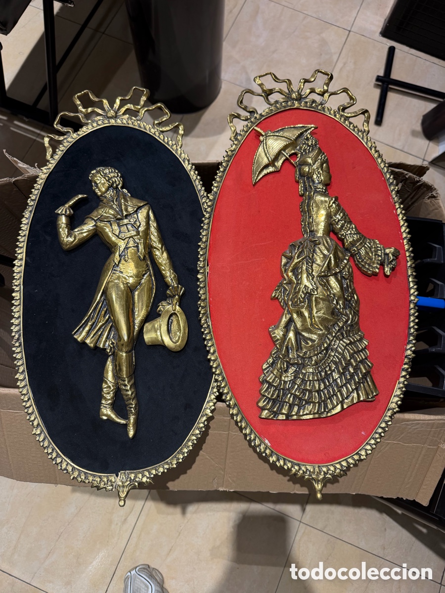 Vintage: Pareja de placas decorativas vintage hombre y mujer &ndash; se&ntilde;alizaci&oacute;n ba&ntilde;os