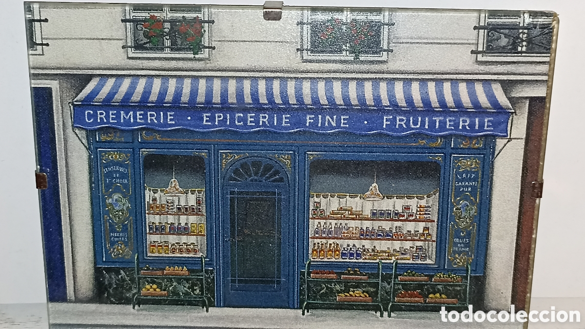 Vintage: Cuadro Vintage Fachada Parisina - &Eacute;picerie Fine / Cr&eacute;merie (Estilo Retro Franc&eacute;s)
