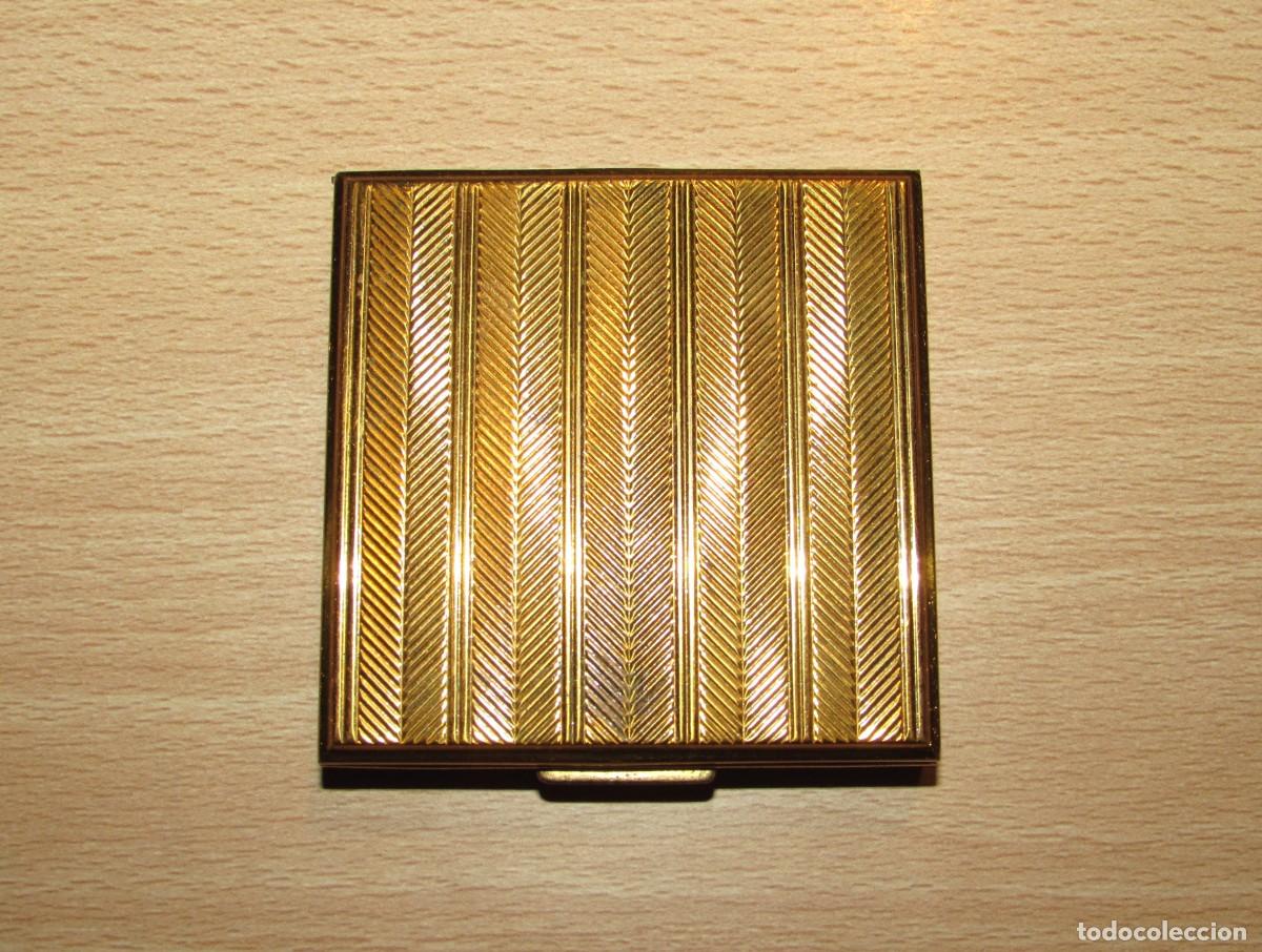 Vintage: Polvera vintage Art D&eacute;co americana color dorado Evans EEUU circa 1930