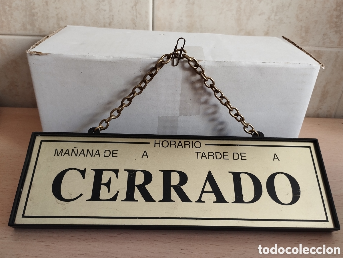 Vintage: PLACA/LETRERO CL&Aacute;SICO COMERCIO ABIERTO -CERRADO