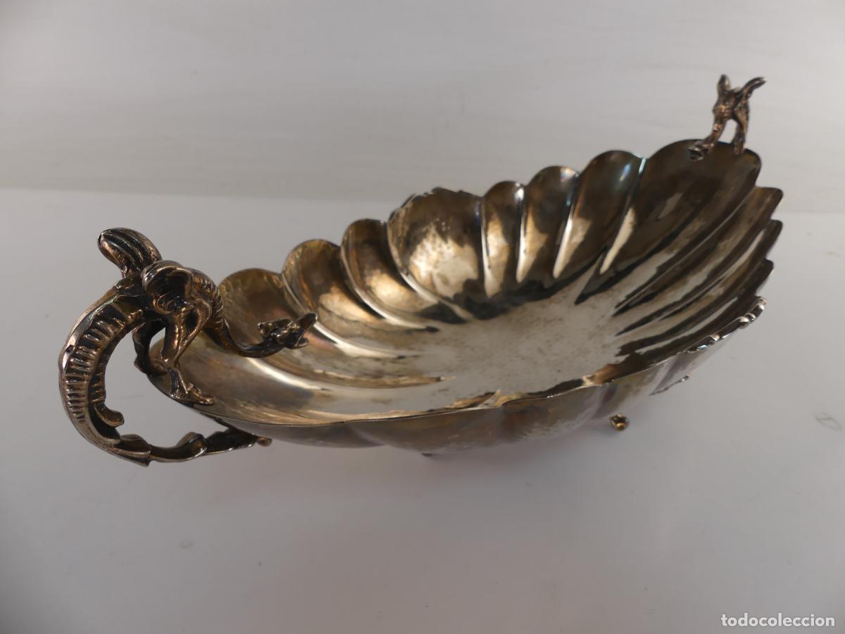 Vintage: CENTRO DE MESA DE METAL PLATEADO - Foto 4