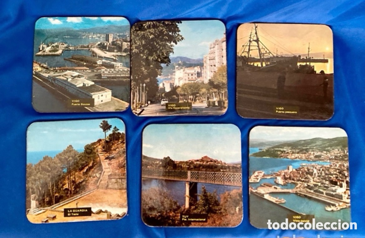 Vintage: 6 posavasos con fotos de VIGO de los 70