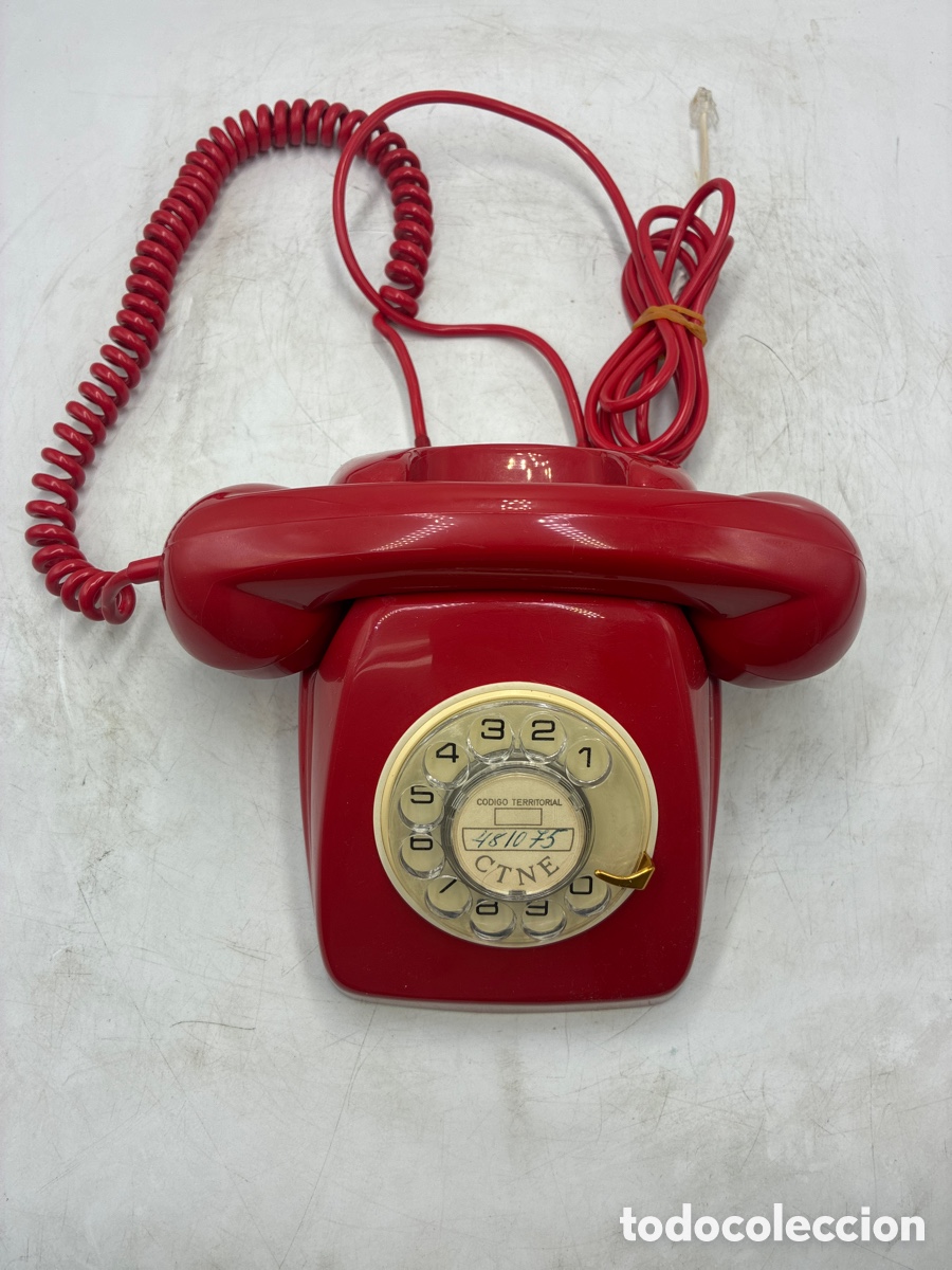 Vintage: Tel&eacute;fono de sobremesa Heraldo Rojo.
