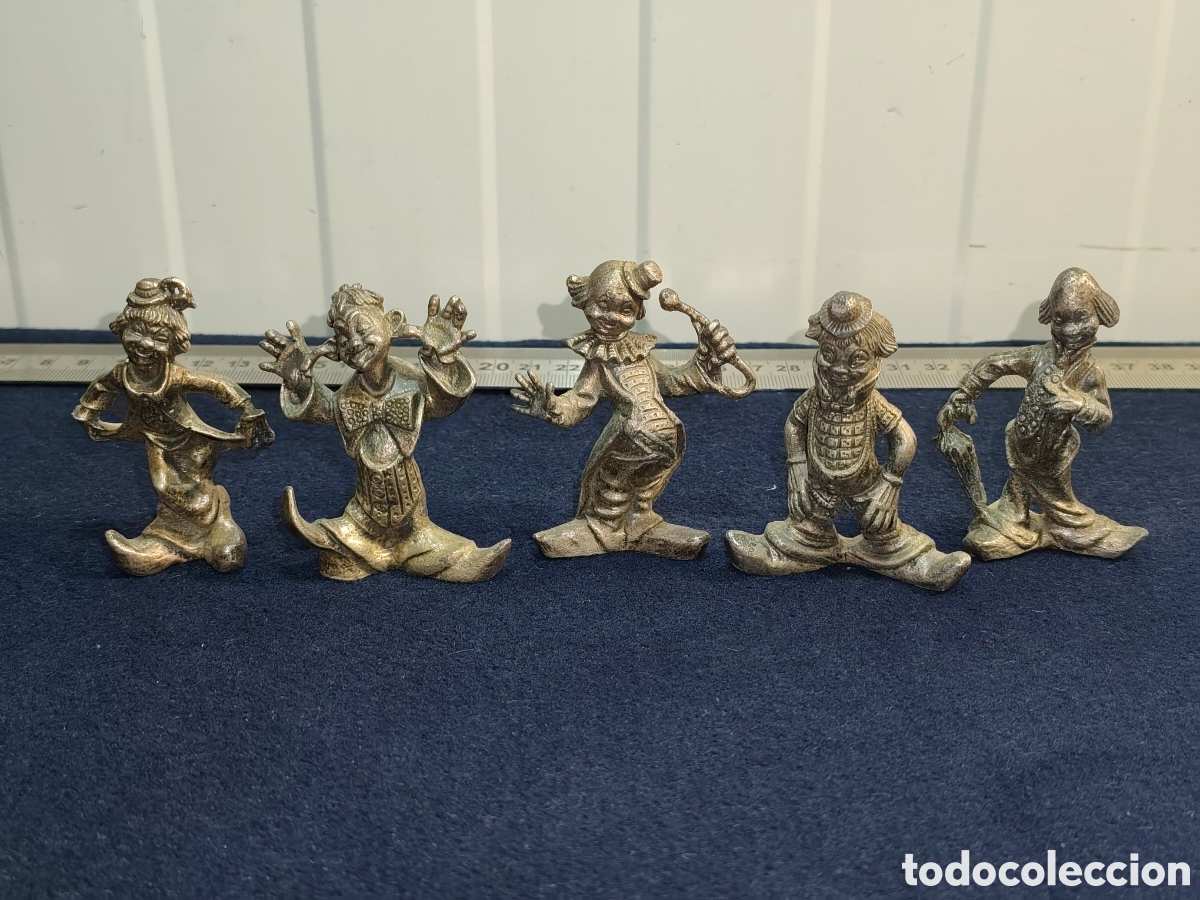 Vintage: Colecci&oacute;n de 5 figuras vintage de payasos / m&uacute;sicos de metal