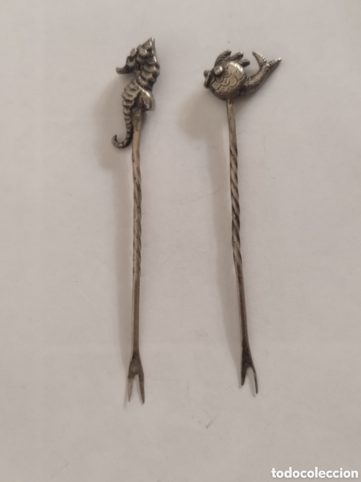 Vintage: Lote 2 pinchos vintage.Plata 916.