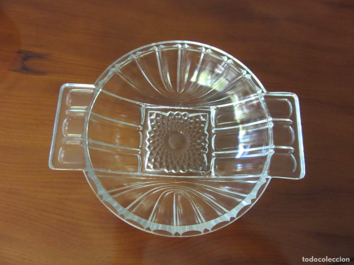 Vintage: Bol de cristal con asas Posible a&ntilde;os 30-40 Medidas21 x17 x 5 cm