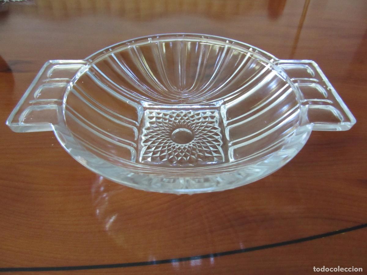 Vintage: Bol de cristal con asas Posible a&ntilde;os 30-40 Medidas 21 x17 x 5 cm
