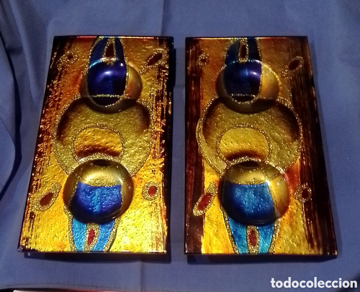 Vintage: 2 bandejas de tocador vitrificadas
