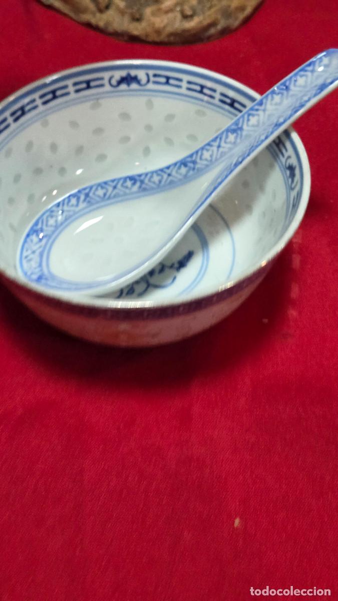 Vintage: cuenco y cuchara de porcelana oriental - Foto 2