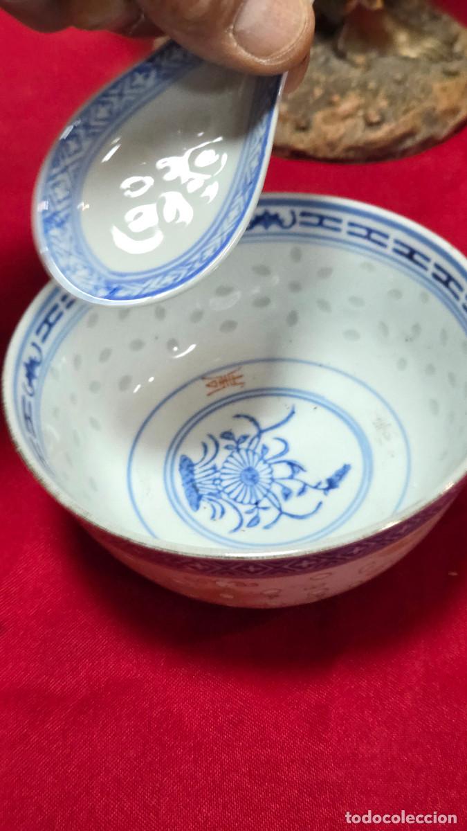 Vintage: cuenco y cuchara de porcelana oriental - Foto 3
