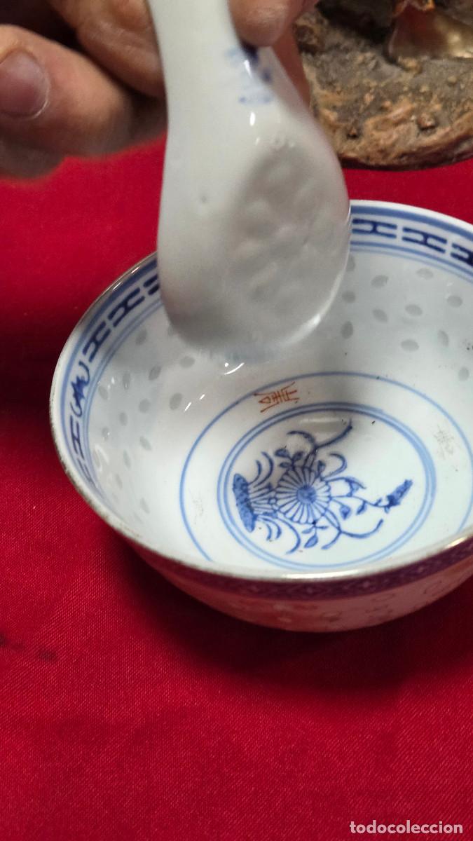 Vintage: cuenco y cuchara de porcelana oriental - Foto 4