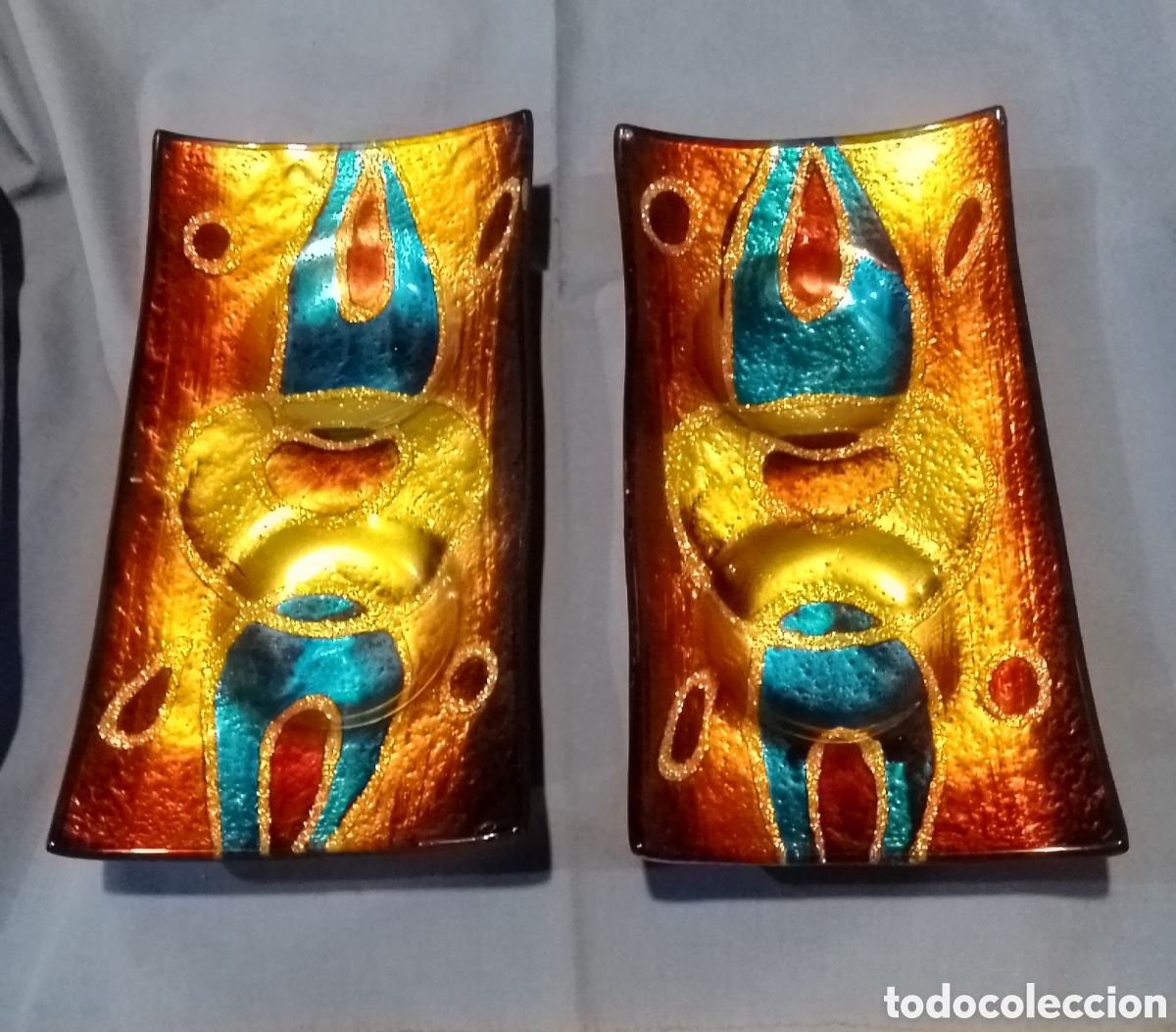 Vintage: 2 bandejas de tocador vitrificadas