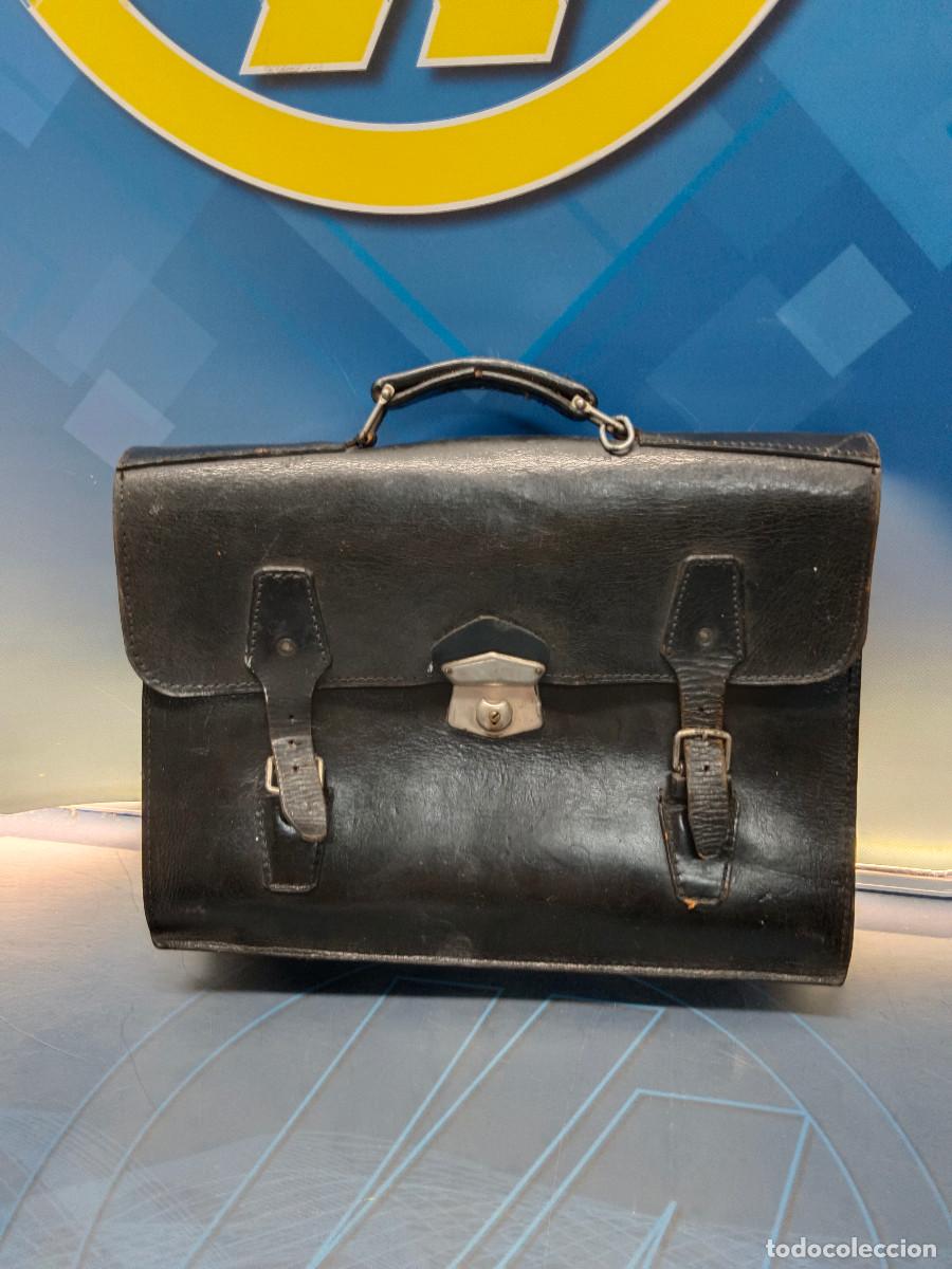 Vintage: Antigua cartera o malet&iacute;n vintage de cuero, de reparto de correos