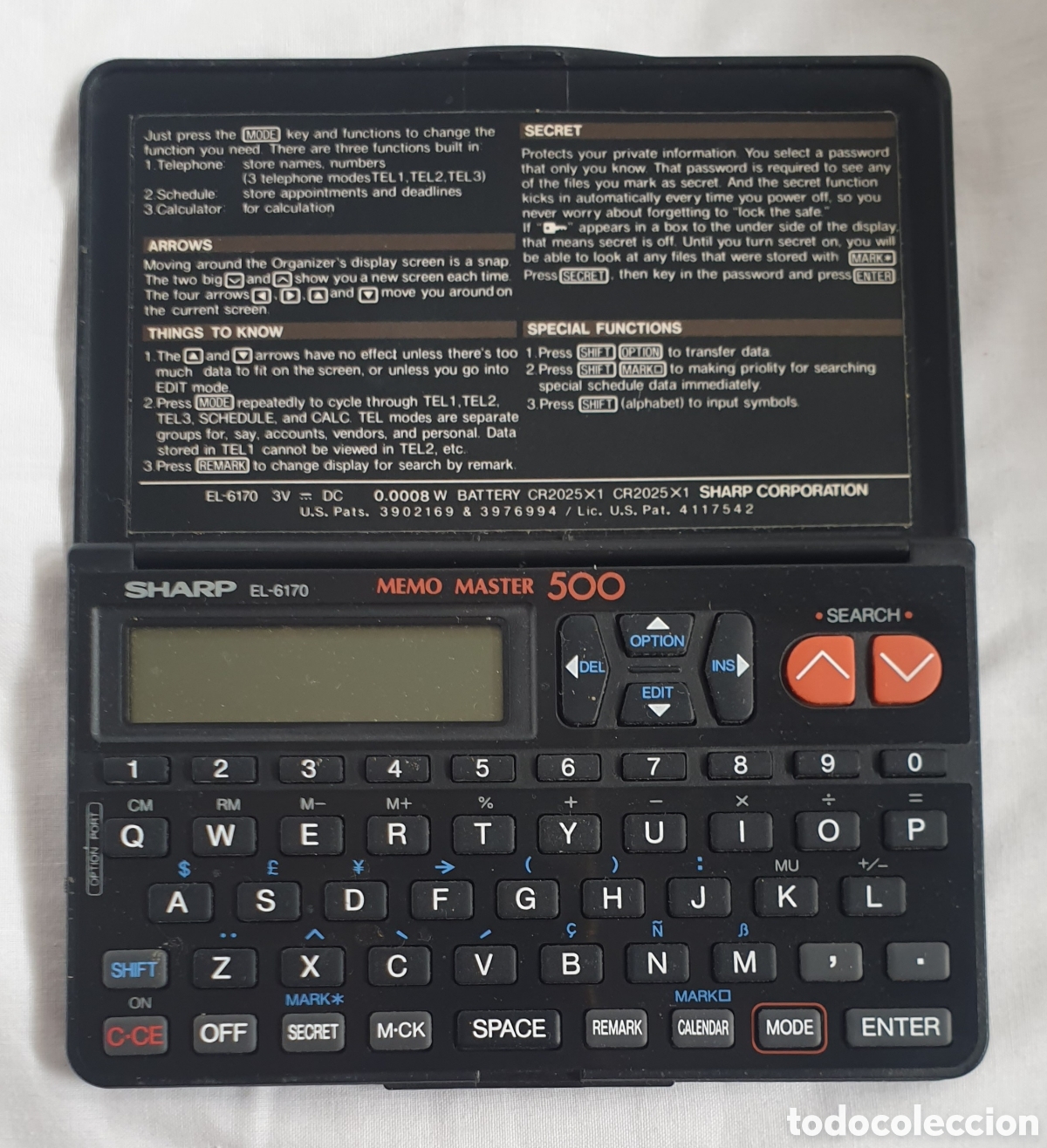 Vintage: AGENDA ELECTR&Oacute;NICA VINTAGE SHARP EL-6170 MEMO MASTER 500 DE LUXE