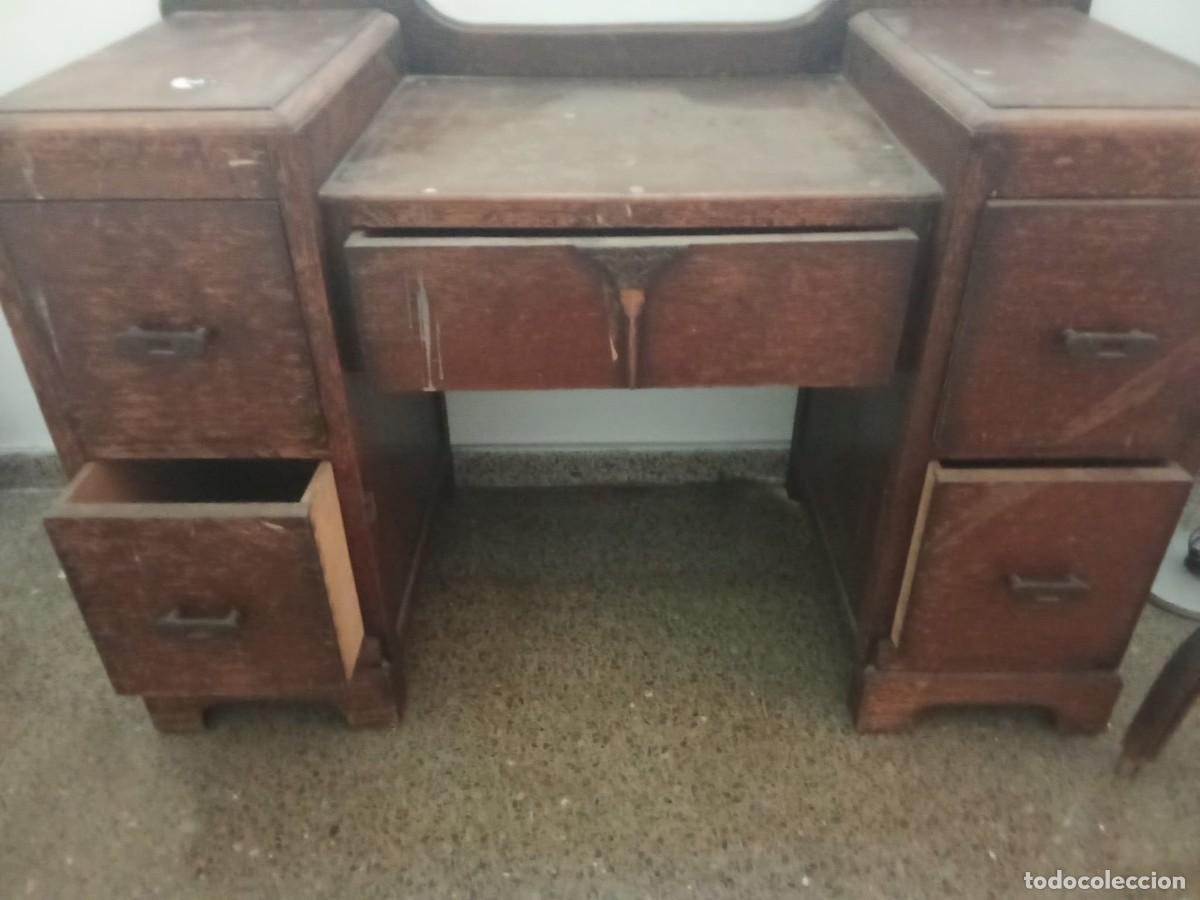 Vintage: Escritorio / tocador vintage de madera con 6 cajones. Para recoger