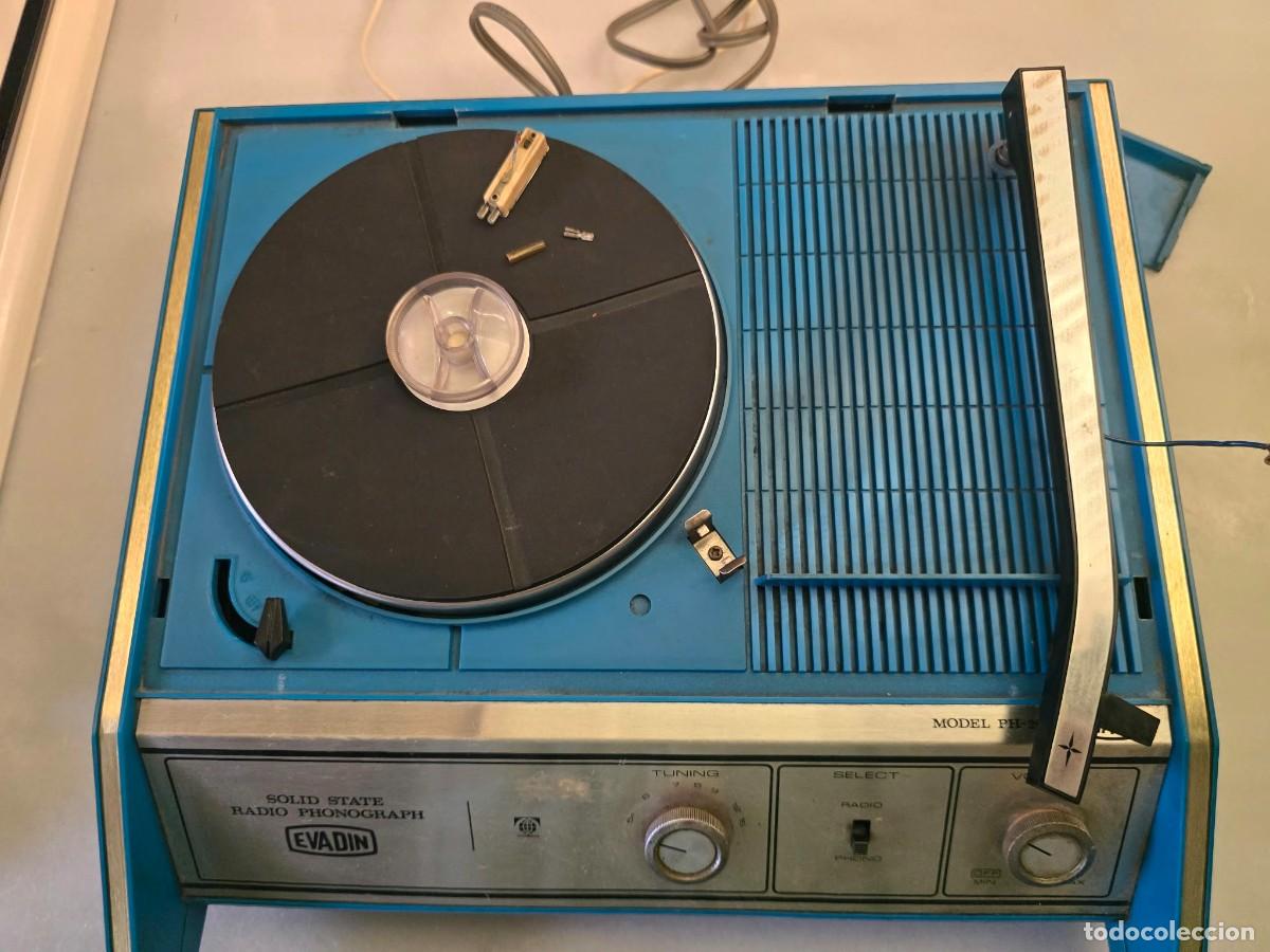 Vintage: Tocadiscos Vintage Evadin Radio Fon&oacute;grafo Azul