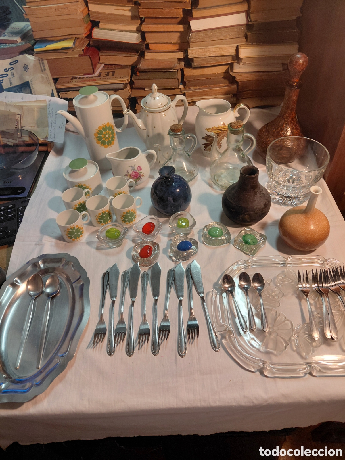Vintage: LOTE VARIADO VINTAGE ACERO INOXIDABLE PORCELANA CRISTAL.LO QUE SE VE EN LAS FOTOS Y DESCRIPCION