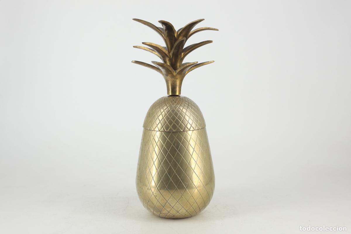 Vintage: cubitera pi&ntilde;a italia a&ntilde;os 70 metal dorado retro vintage