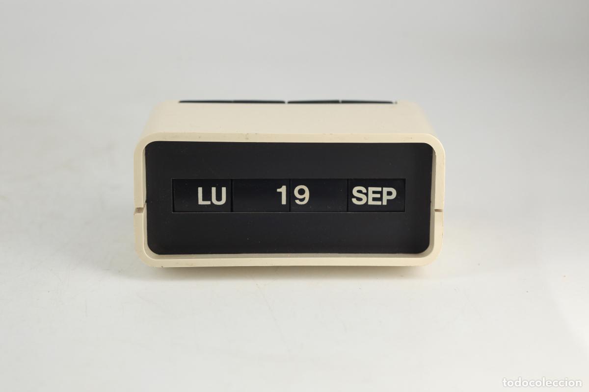 Vintage: calendario perpetuo pl&aacute;stico blanco space age a&ntilde;os 60-70 vintage retro