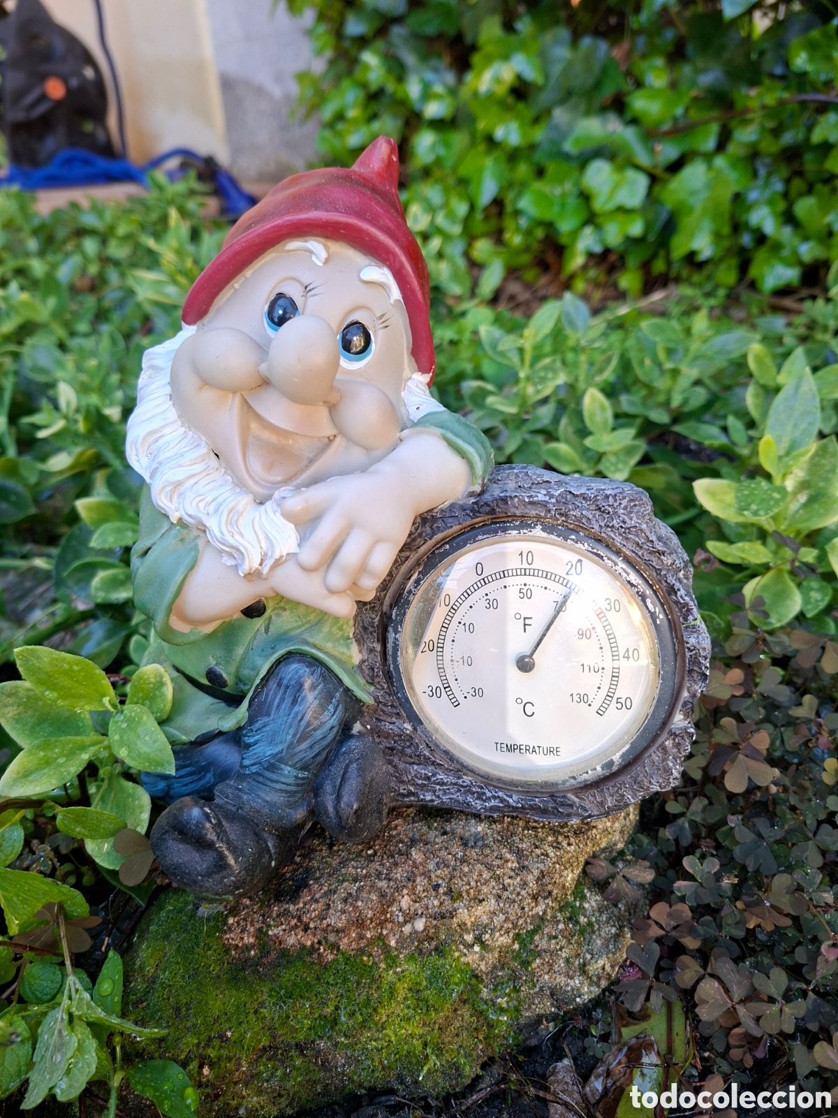 Vintage: ENANO DE JARDIN, CON TERMOMETRO