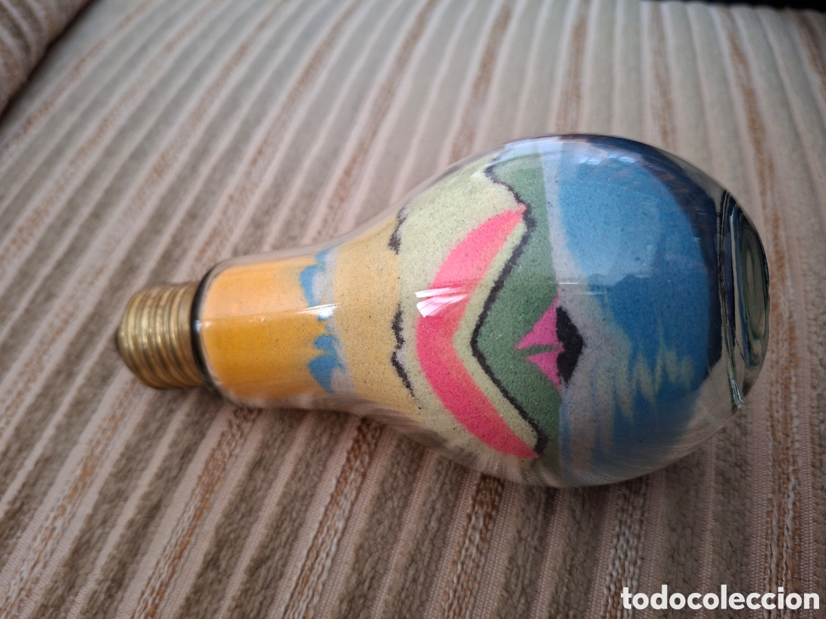 Vintage: BOMBILLA CON DIBUJOS EN ARENA - Foto 5