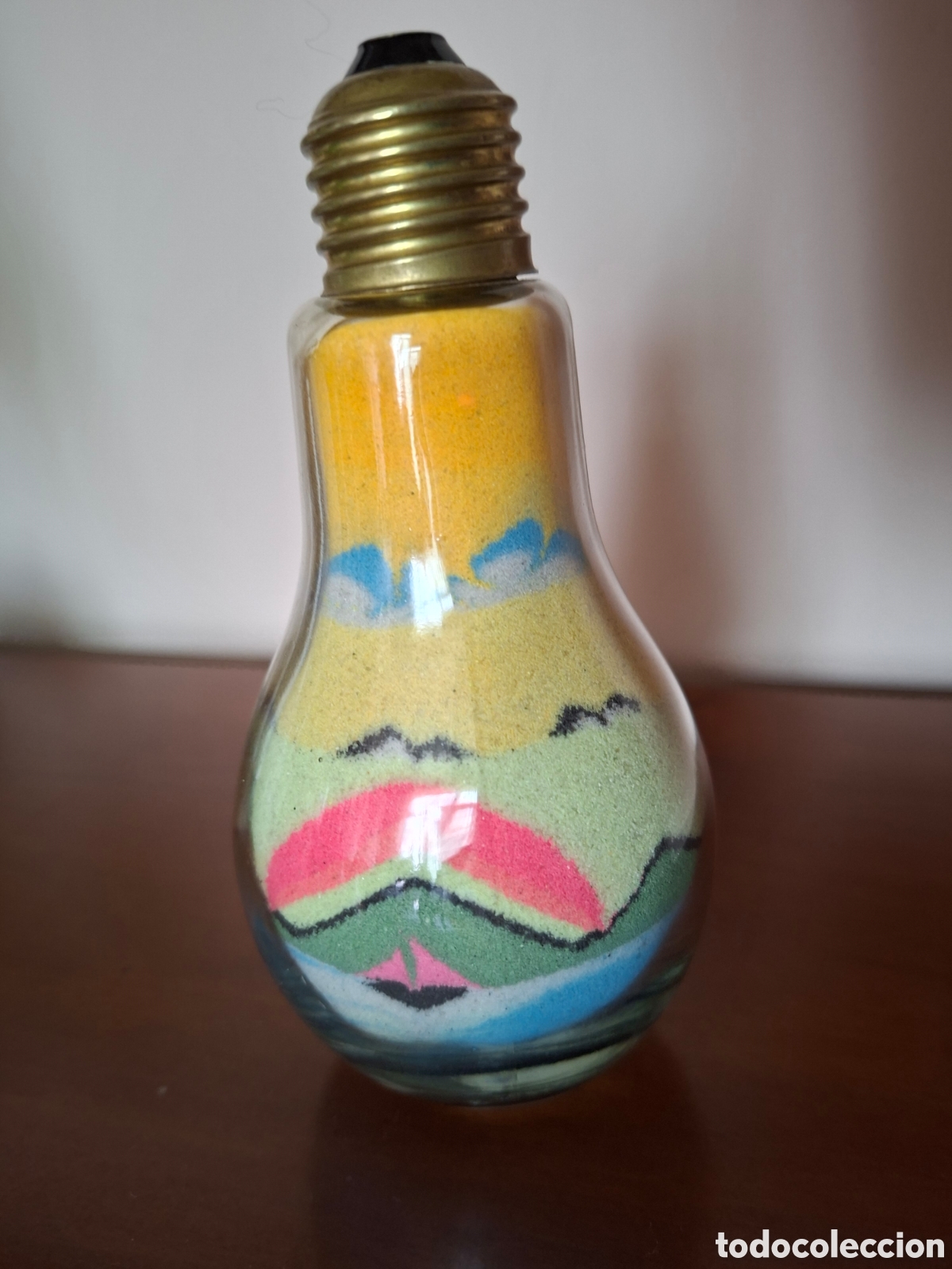 Vintage: BOMBILLA CON DIBUJOS EN ARENA - Foto 1