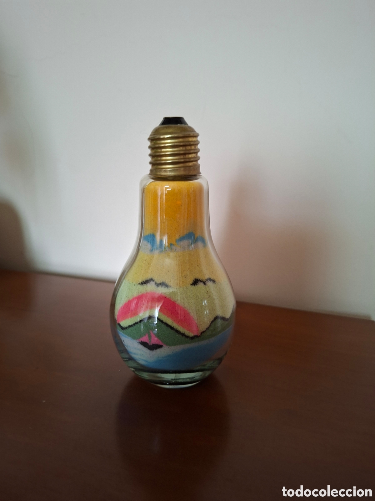 Vintage: BOMBILLA CON DIBUJOS EN ARENA - Foto 2