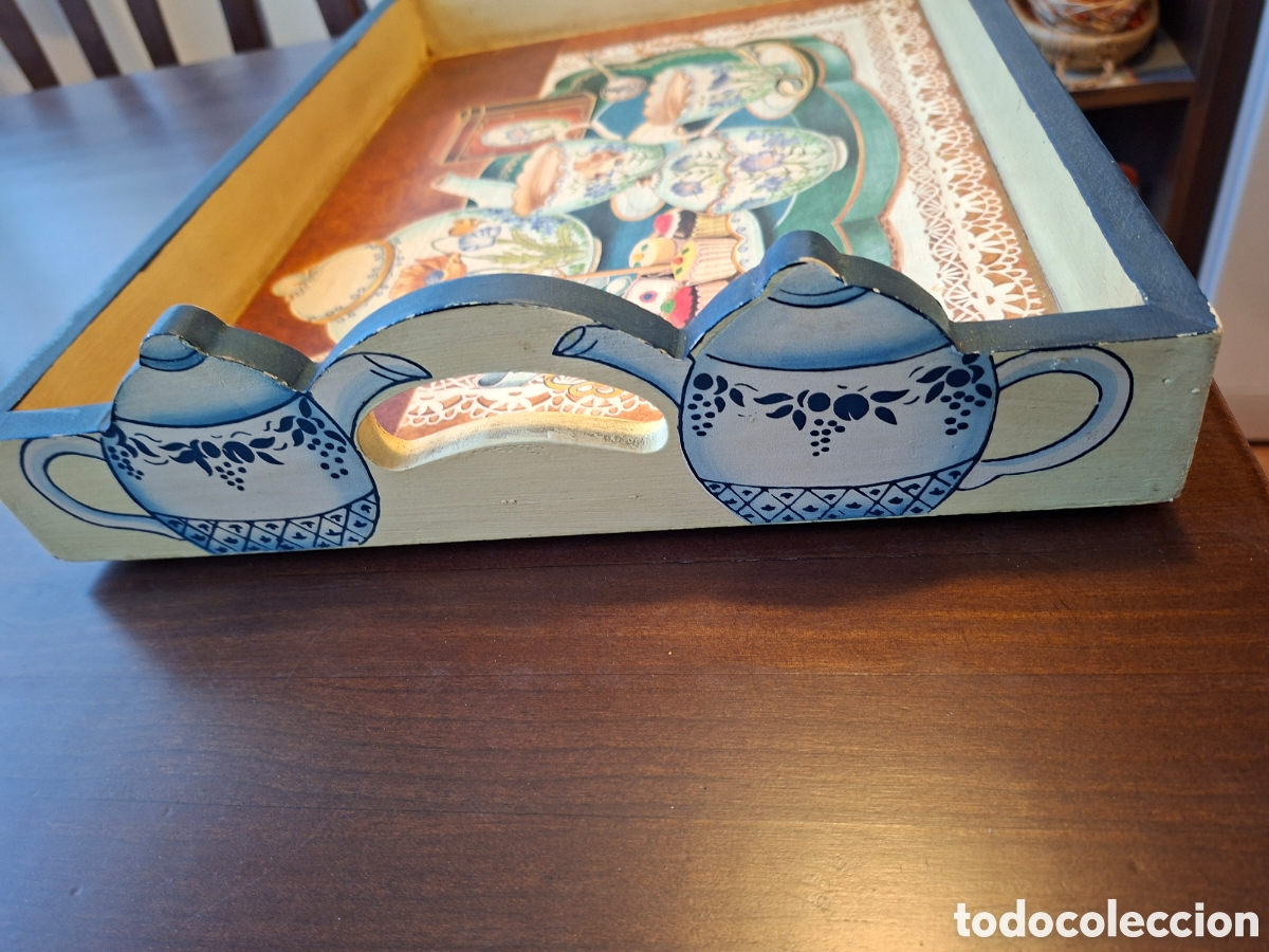 Vintage: BANDEJA de MADERA, DECORADA - Foto 7