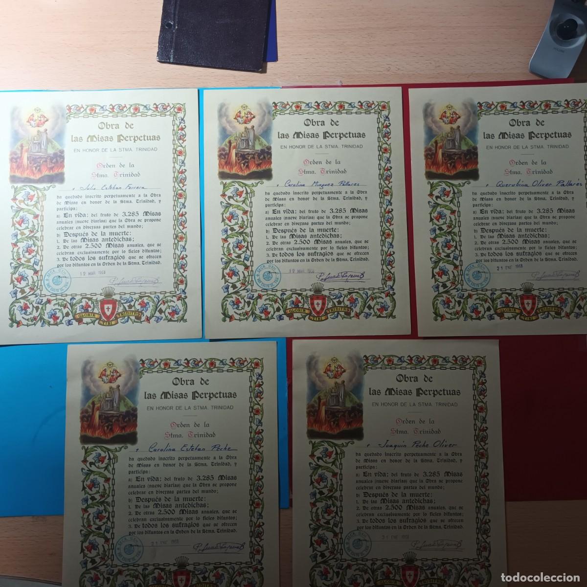 Vintage: Certificados de Misas Perpetuas - Muy dificil de conseguir.