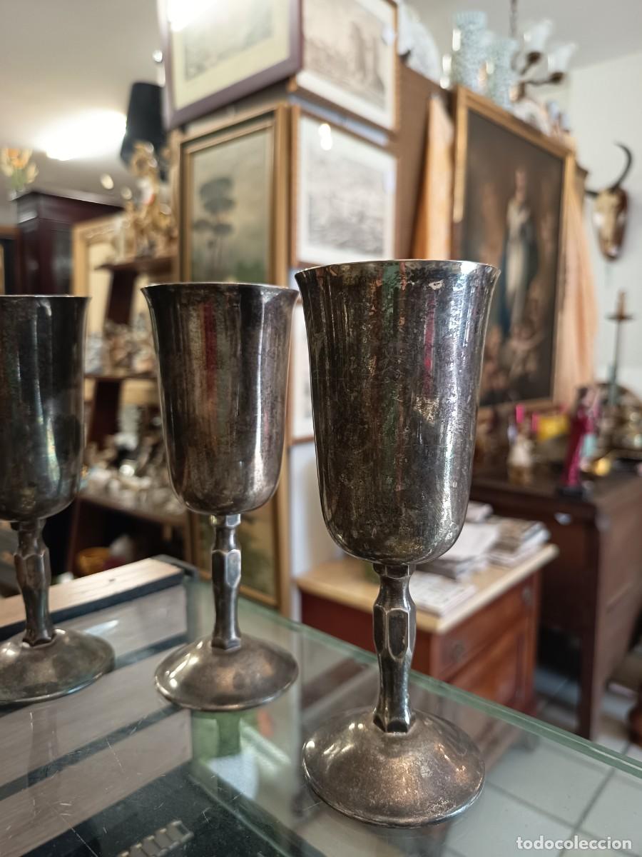 Vintage: Juego de 4 copas de alpaca - Foto 2