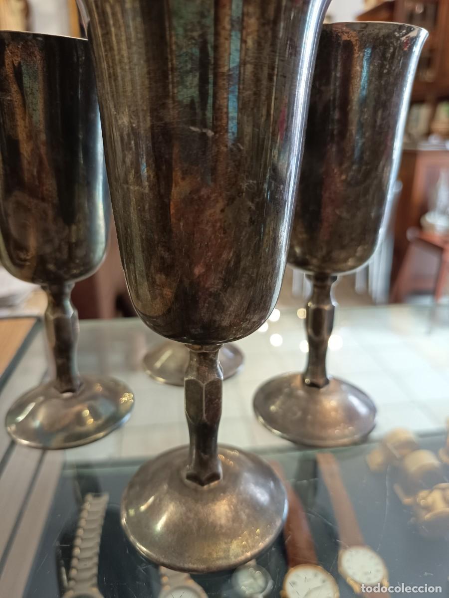 Vintage: Juego de 4 copas de alpaca - Foto 6
