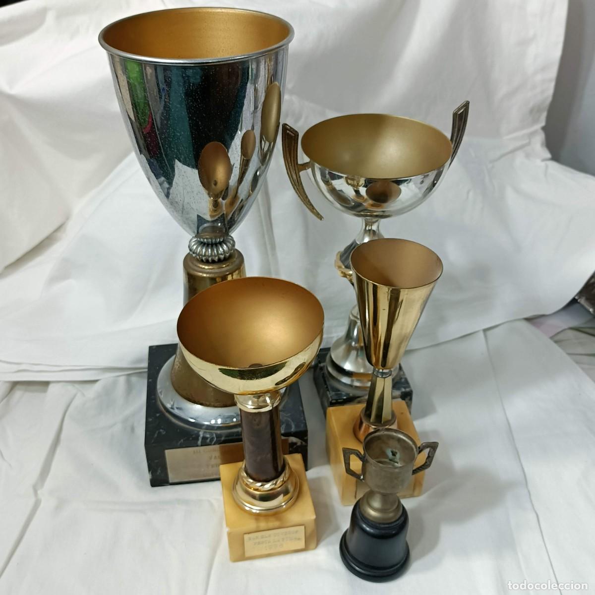 Vintage: Conjunto de trofeos, metal, piedra y madera. Diferentes modelos, tama&ntilde;os y fechas.