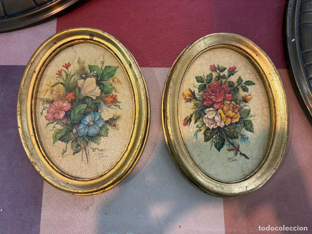 Vintage: PAREJA DE CUADROS FLORALES - Foto 2