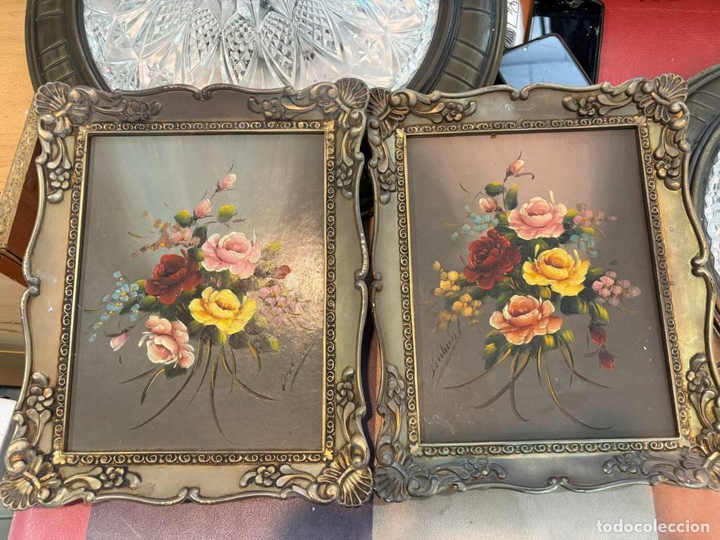 Vintage: PAREJA DE CUADROS FLOREADOS - Foto 2