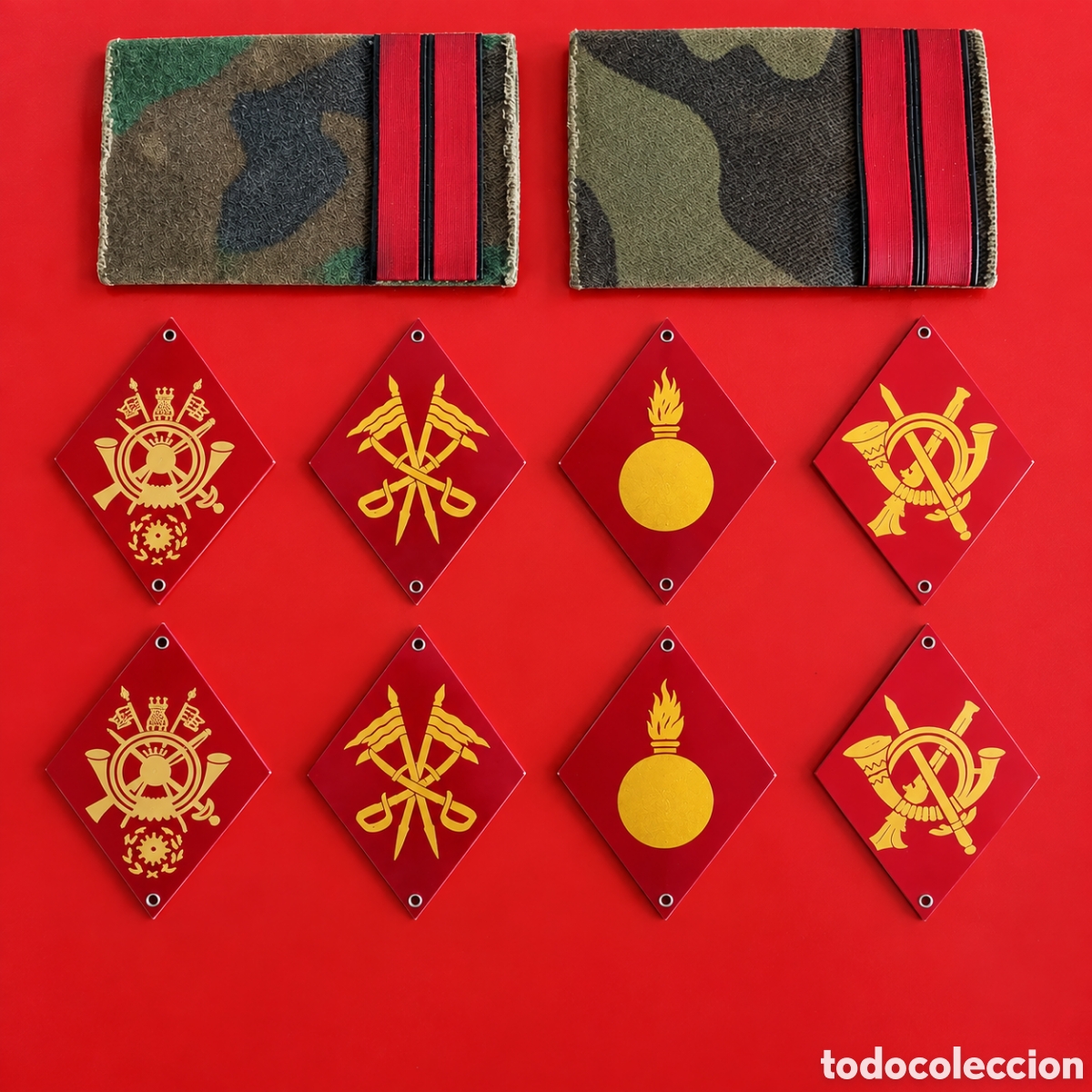 Vintage: Hombreras y rombos porta emblemas militares