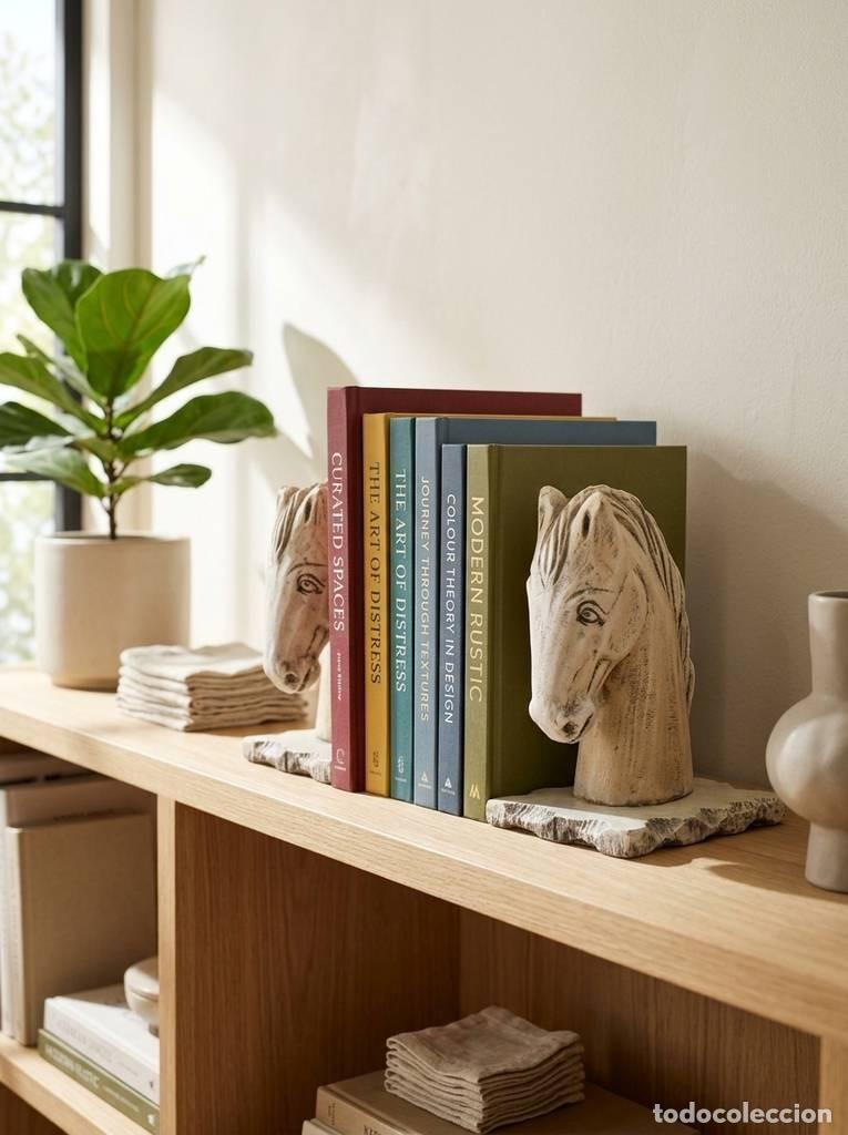 Vintage: SUJETA LIBROS DE PIEDRA TALLADA - Foto 1