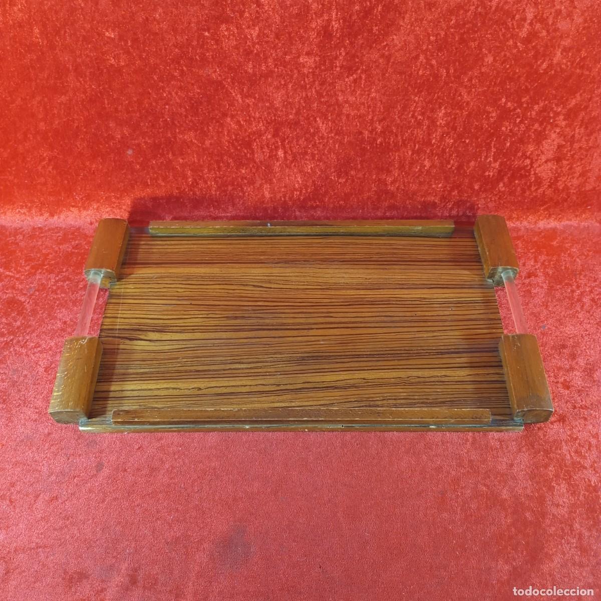 Vintage: BANDEJA D EMADERA PARA SERVICIO - ART DEC&Oacute; - 50 X 28 CM