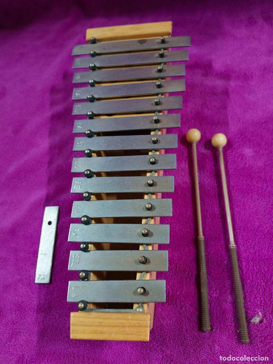 Vintage: Instrumento musical, en madera i ierro, metalofono.