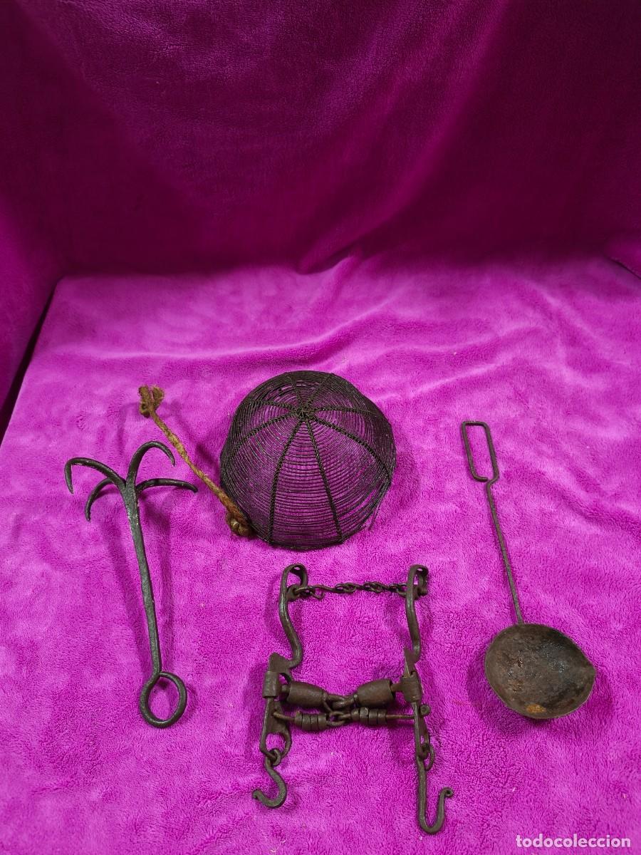 Vintage: lote de varias piezas de hierro, como se ve en fotos.