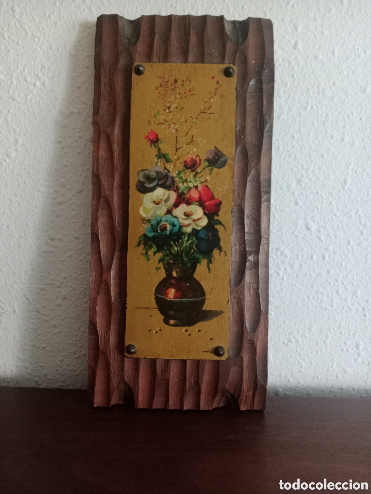 Vintage: Cuadro placa floral vintage