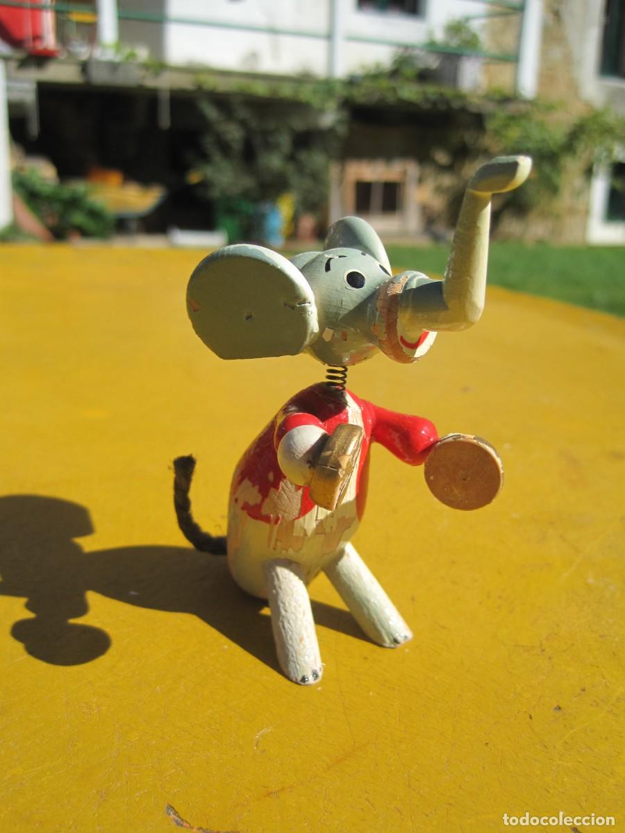 Vintage: FIGURA DE MADERA - ELEFANTE - RECUERDO DE PE&Ntilde;AFIEL - TIPO GOULA