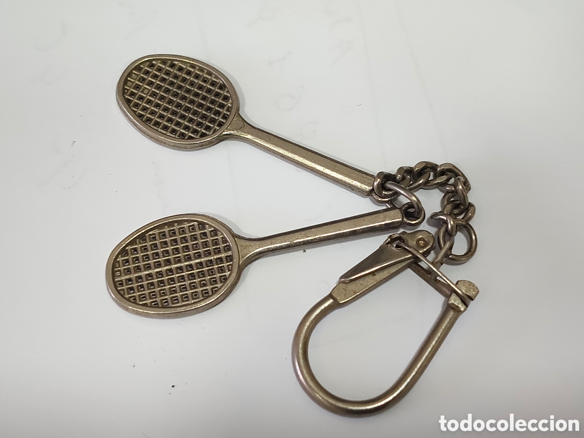 Vintage: TODO UN CLASICO LLAVERO CON JUEGO DE DOS RAQUETAS DE TENIS DE METAL A&Ntilde;OS 60