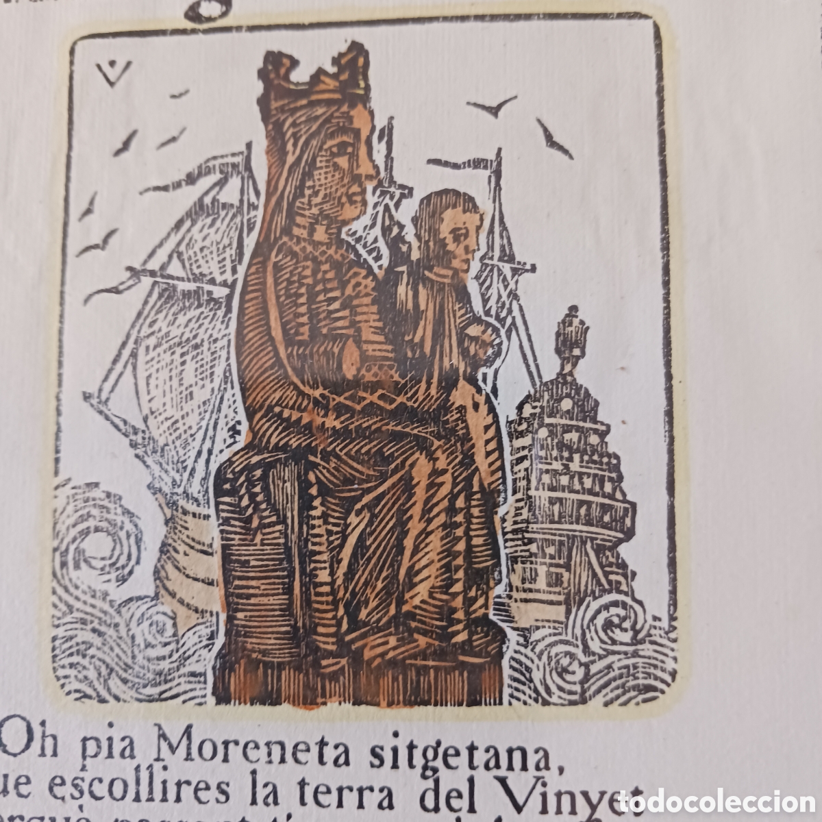 Vintage: Cuadro de la Virgen del Vinyet de Sitges - Foto 4