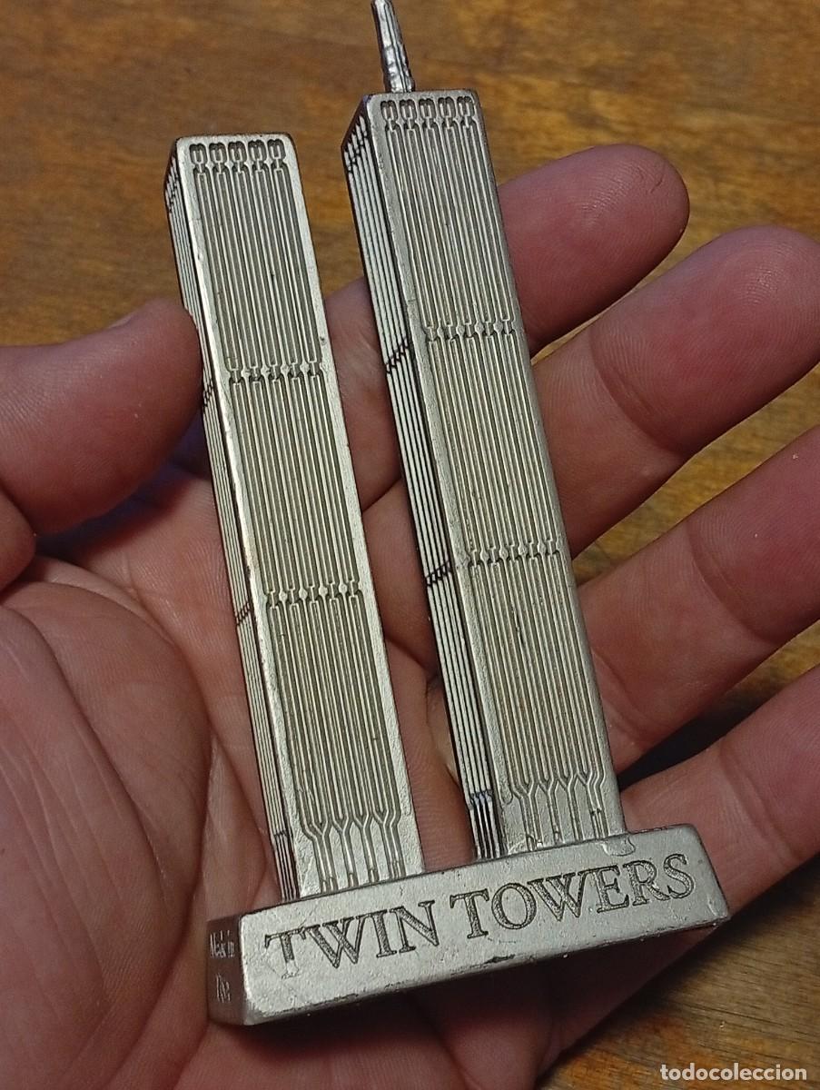 Vintage: Curiosa figura Torres Gemelas New York Twin Towers souvenir a&ntilde;os 90 vintage 11 Septiembre