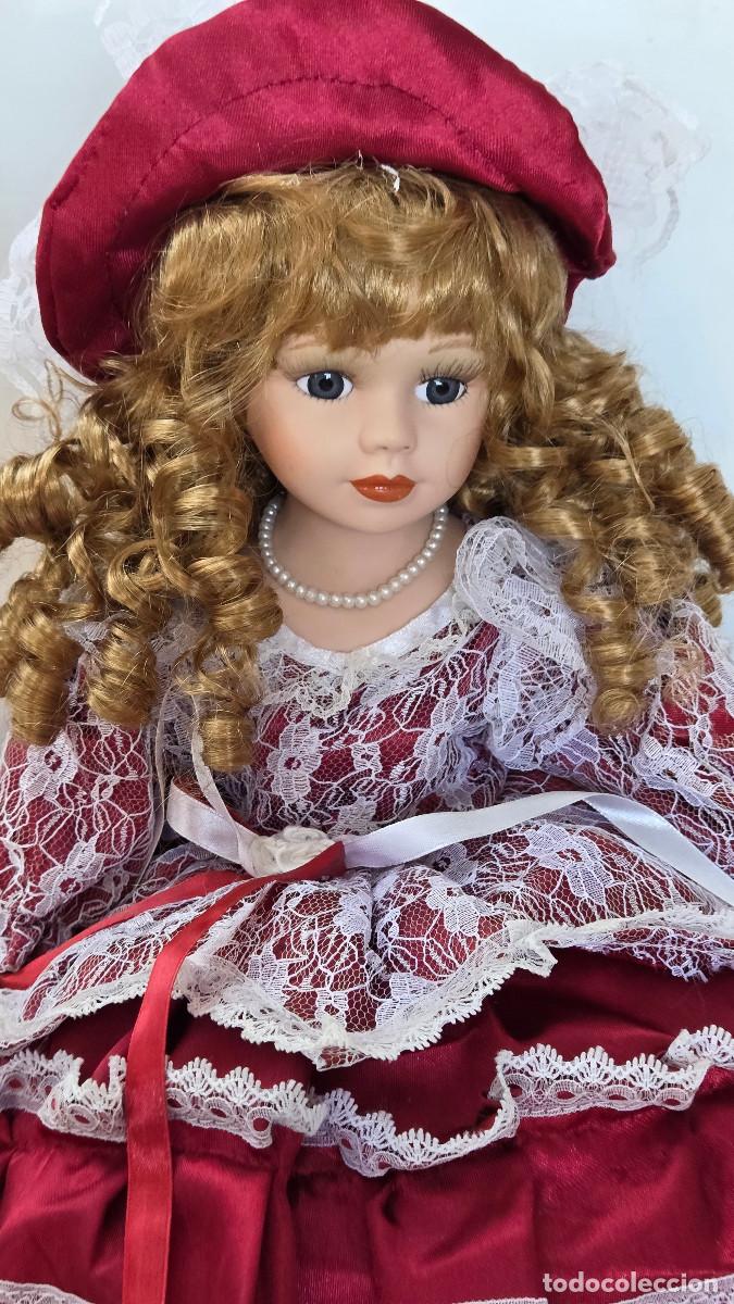 Vintage: mu&ntilde;eca de porcelana para cojin - Foto 2