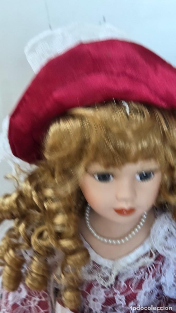 Vintage: mu&ntilde;eca de porcelana para cojin - Foto 4