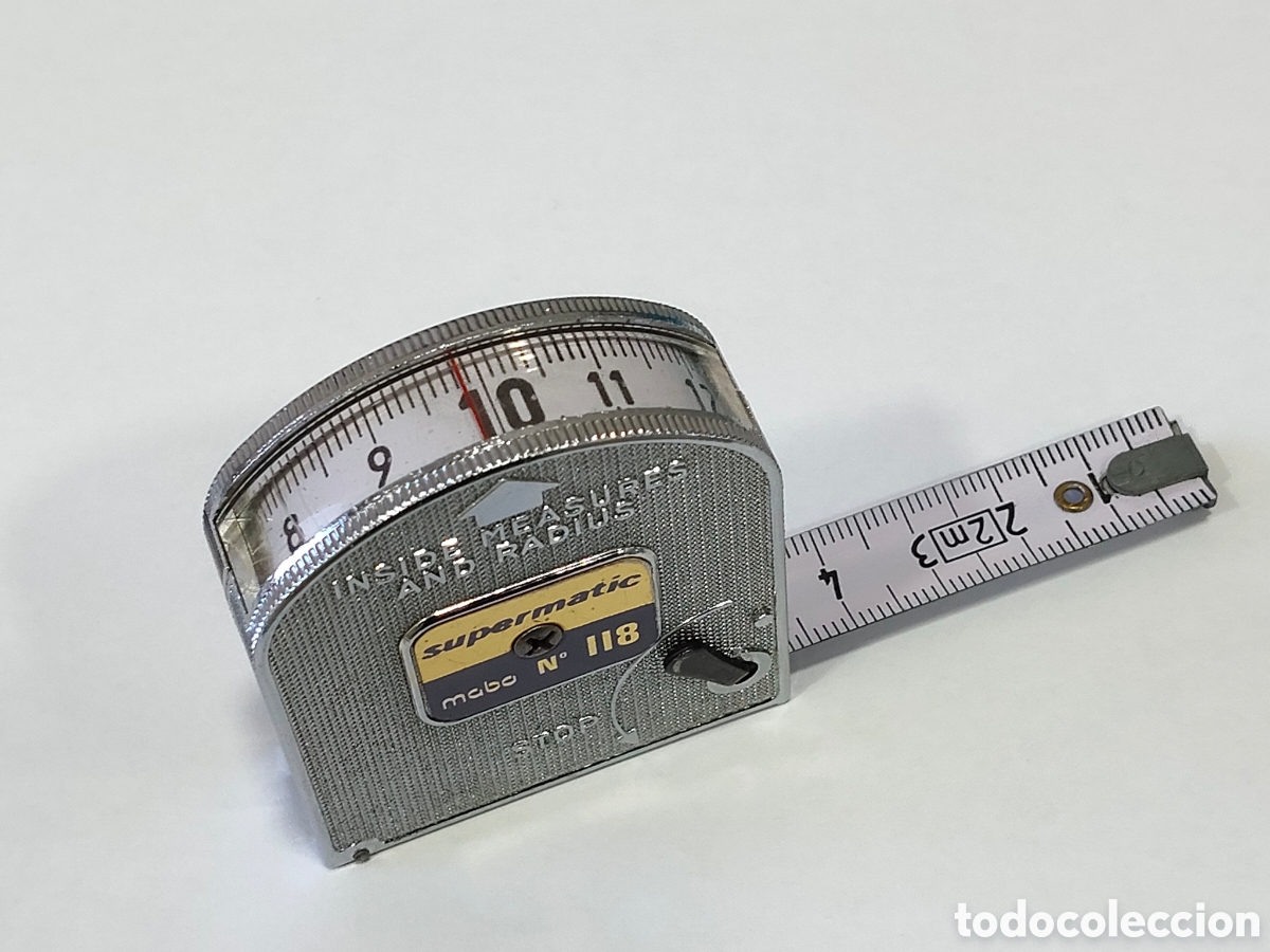 Vintage: CINTA METRICA METRO FLEXOMETRO MOBO N&deg;118 SUPERMATIC MADE IN FRANCE