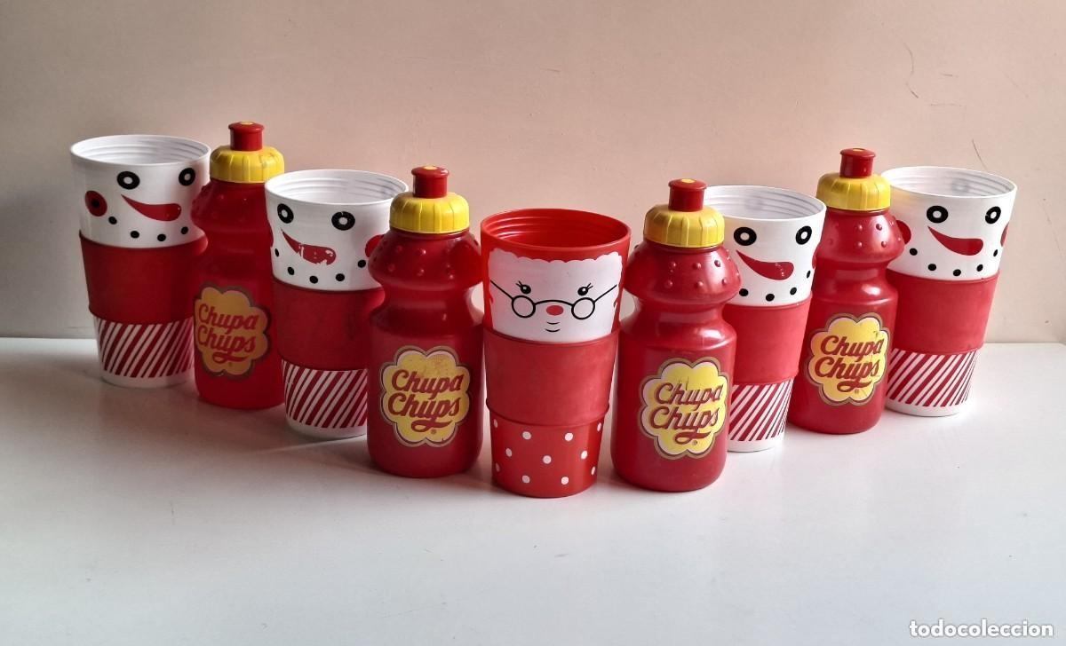Vintage: LOTE DE VASOS DE PL&Aacute;STICO Y BOTELLAS DE CHUPA CHUPS - Foto 2