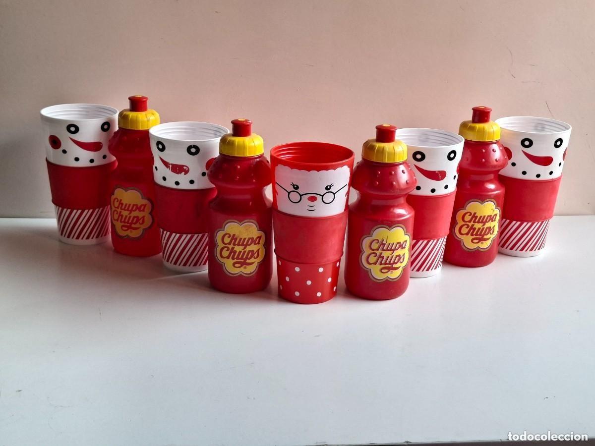 Vintage: LOTE DE VASOS DE PL&Aacute;STICO Y BOTELLAS DE CHUPA CHUPS - Foto 4